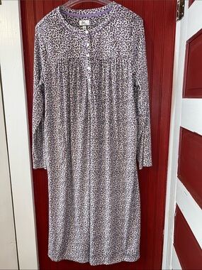 Aria Purple Floral Long-Sleeve Nightgown